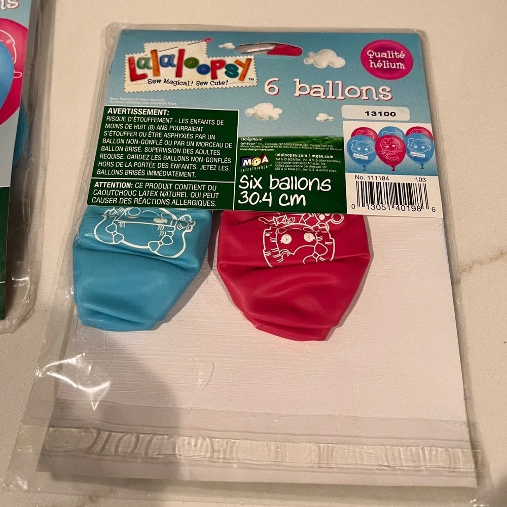 Lalaloopsy 6 packs of 6 Count 12 Inch Balloons Blue Pink Sew Sweet Party Supply‎